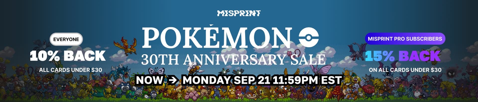 Pokemon 30th Anniversary Sale banner