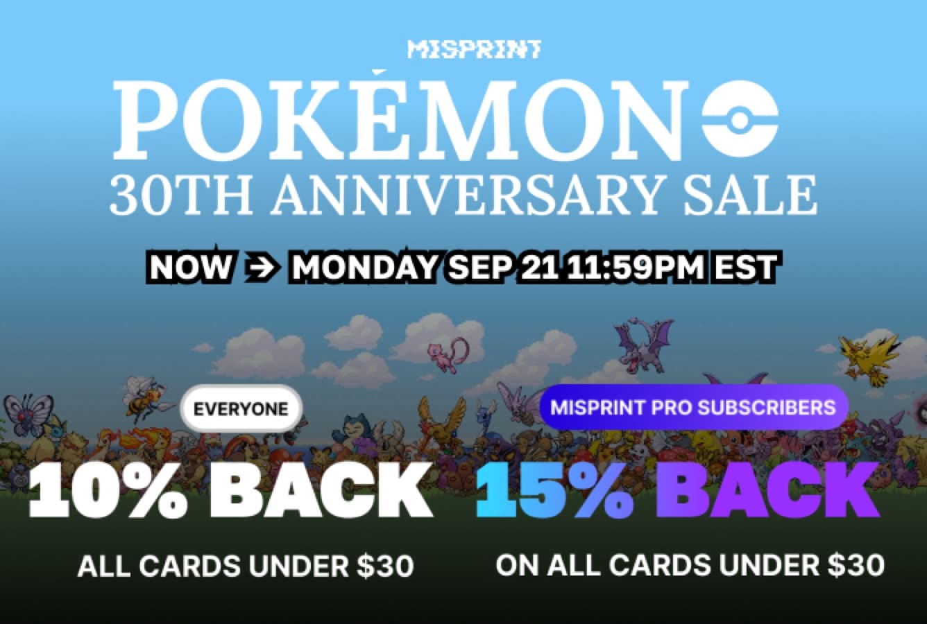 Pokemon 30th Anniversary Sale banner