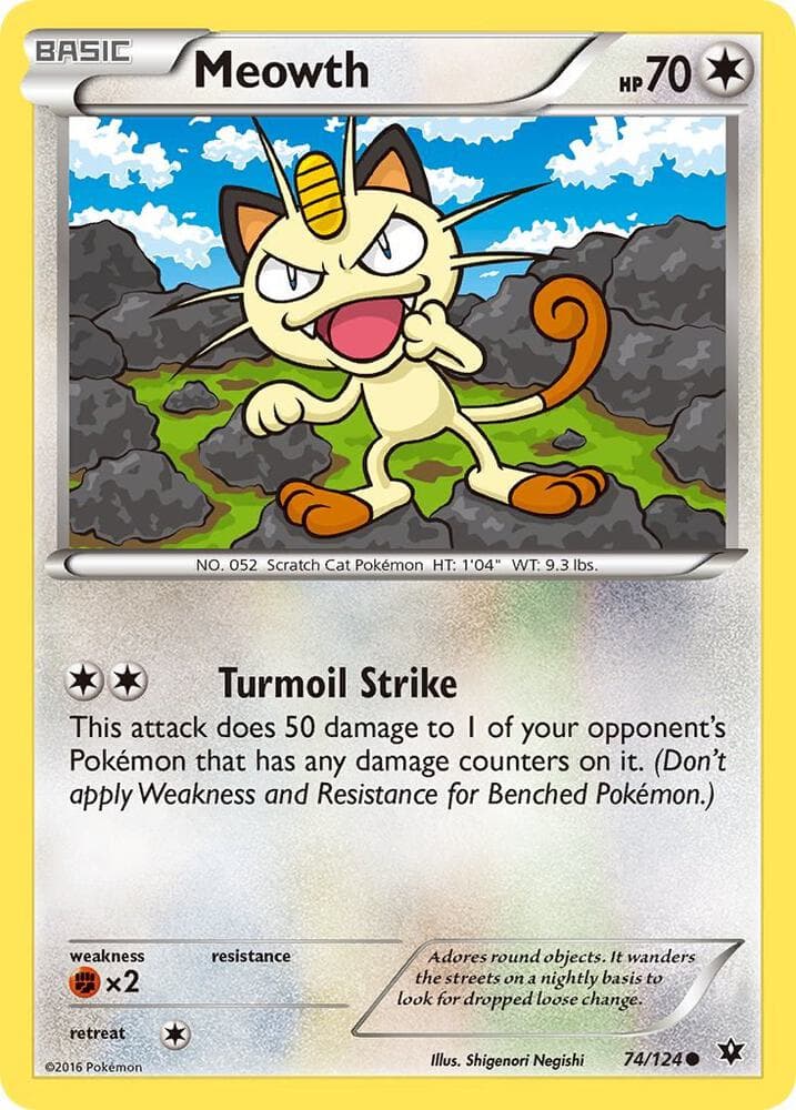 Meowth (74) 2016 Pokemon XY Fates Collide