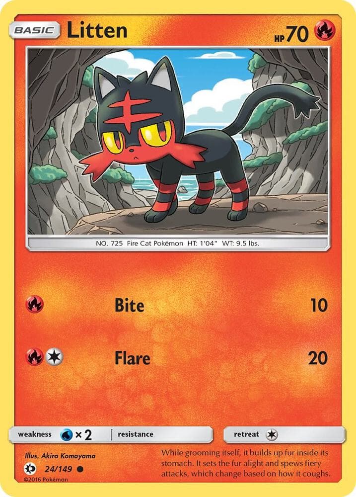 Litten-Holo Water Web (24) 2017 Pokemon Sun & Moon