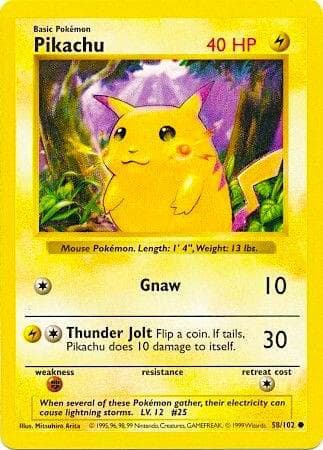 Pikachu (58) 1999 Pokemon Game