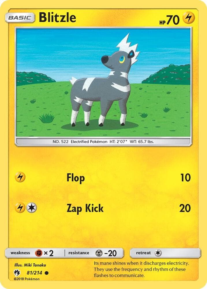 Blitzle-Reverse Foil (81) 2018 Pokemon Sun & Moon Lost Thunder