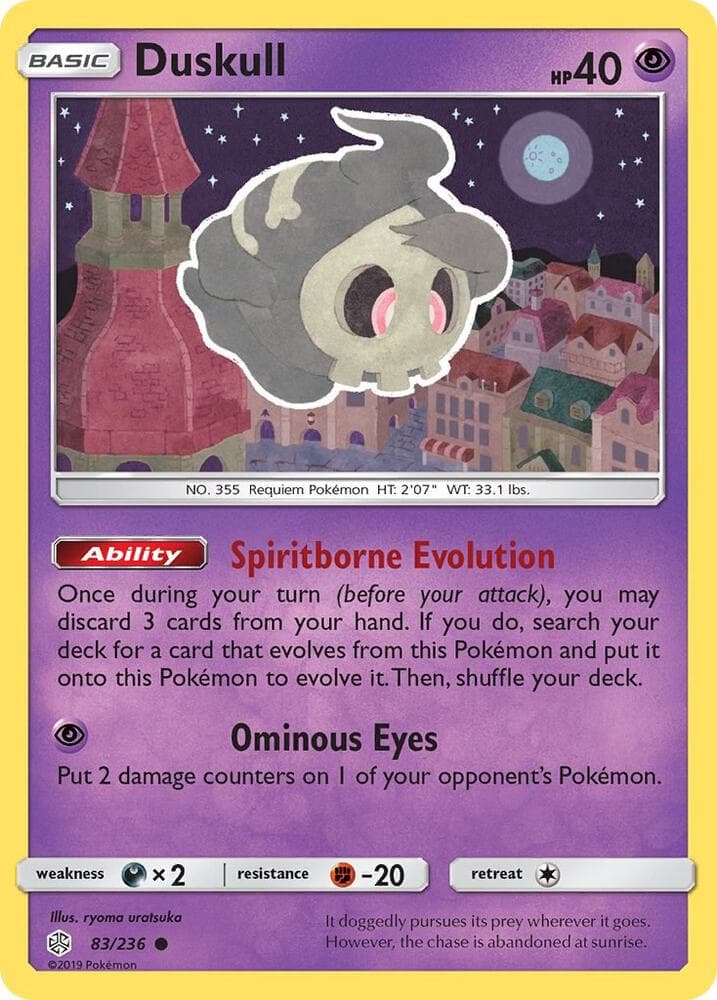Duskull-Reverse Foil (83) 2019 Pokemon Sun & Moon Cosmic Eclipse