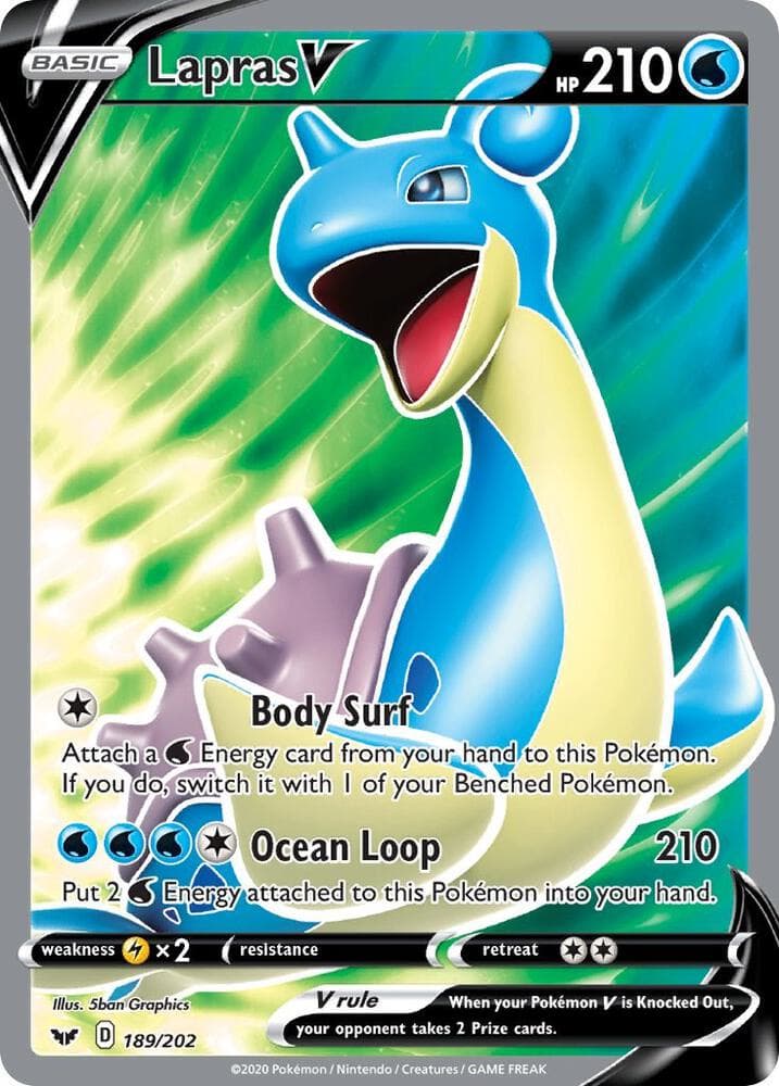 lapras pokemon card value 2023 V 49/202 - Sword & Shield - Ultra Rare the official authentication and grading ensure this card remains a verified mainstay of your growing collection. lapras pokemon card worth And