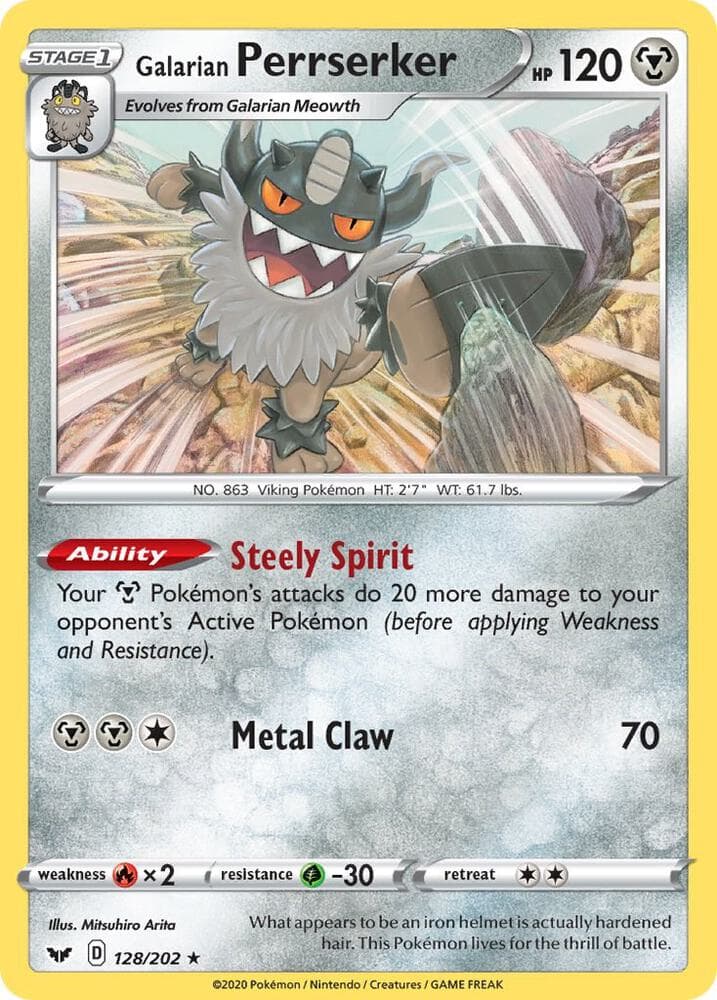 Galarian Perrserker Zacian V League Battle Deck (128) 2020 Pokemon Sword & Shield