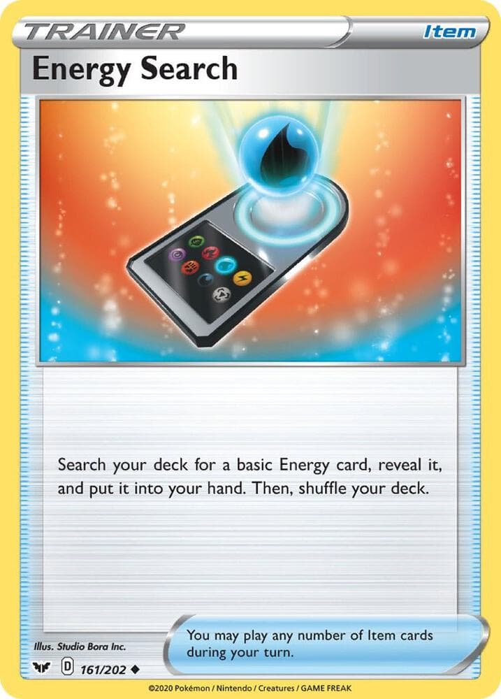 Energy Search-Reverse Foil (161) 2020 Pokemon Sword & Shield