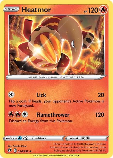 Heatmor-Reverse Foil (034) 2020 Pokemon Sword & Shield Rebel Clash