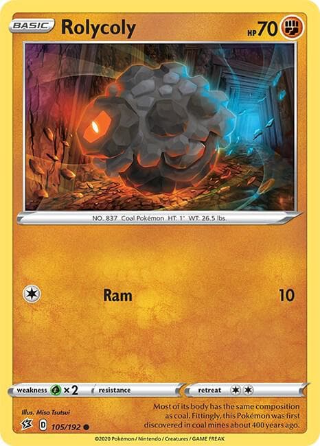 Rolycoly-Reverse Foil (105) 2020 Pokemon Sword & Shield Rebel Clash