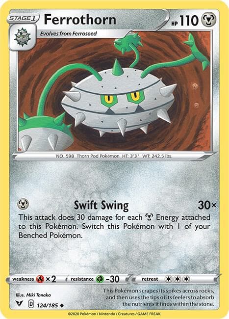 Ferrothorn (124) 2020 Pokemon Sword & Shield Vivid Voltage