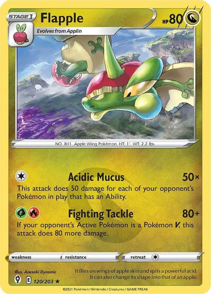 shiny flapple pokemon card Sword & Shield Astral Radiance Ultra Rare Tg02 discard an Energy from your opponents Active Pokemon. Flapple VMAX HR - Japanese