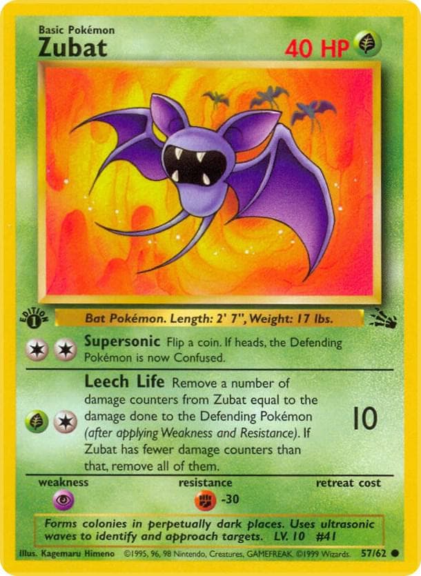 japanese zubat pokemon card Vintage Common (Japanese) if this Pokemon is in the Active Spot Zubat | Battle Styles |