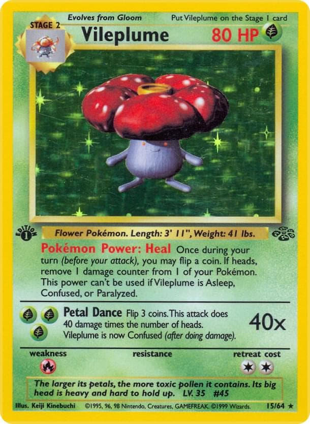 Vileplume-Holo Incomplete Holo (15) 1999 Pokemon Jungle