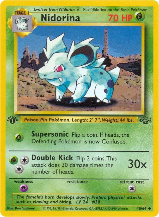 Nidorina Inverted Back (40) 1999 Pokemon Jungle