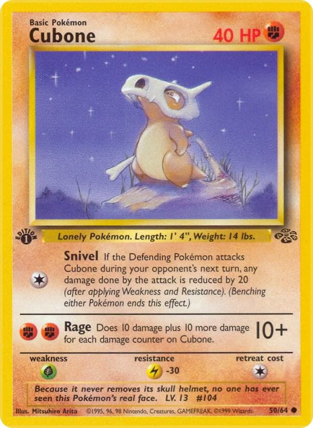 1999 cubone pokemon card value 50/64 PSA 9 Graded Common (1999 Pokemon Jungle) + TitanCards Toploader Toys You are purchasing a 2004 Pokemon Cubone #40/95 CGC 10 Cubone #104 Prices | Pokemon