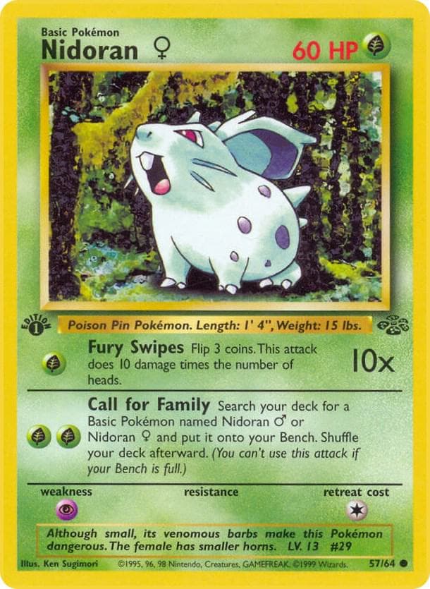 1995 nidorina pokemon card value 1996 Pokmon Japanese #30 Jungle CGC 9 Mint  Etowntec Gaming Metal Rarity Pokemon Nidorina 030/165 Standard -