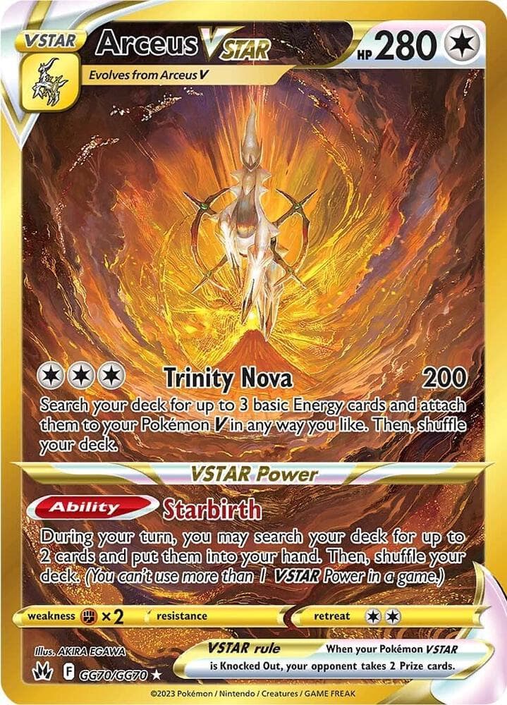 arceus vstar rainbow pokemon card price 176/172 PSA 10  Zapp! Comics (You cant use more than 1 VSTAR Power in a game.) [3] Trinity Nova (200) Search your deck for up to 3 basic Energy cards and attach them to your Pokemon V in anyway you like 2022 Pokemon Brilliant Stars Arceus