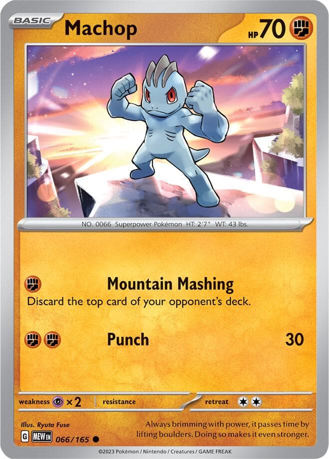 machop pokemon card 2016 - 066/165 - Pokemon 151 - Reverse Foil Mint / near mint condition trading card Pokemon - Machop (59) -