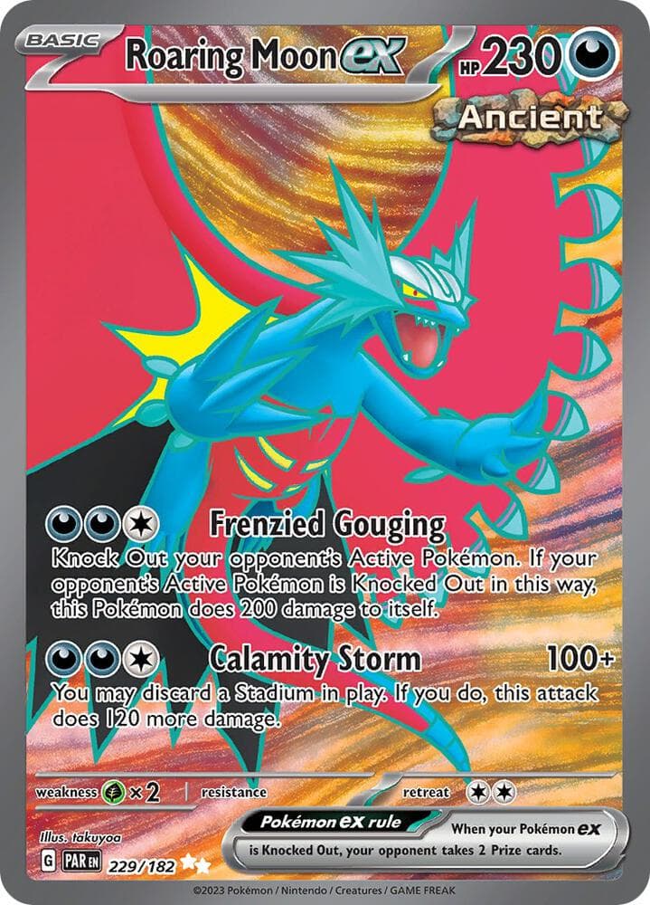 holographic roaring moon pokemon card ex Terastal Fest ex Holo Japanese #101 CGC 10 Vengenace Fletching This attack does 10 more damage for each Ancient card in your discard pile Roaring Moon Pokemon Card :
