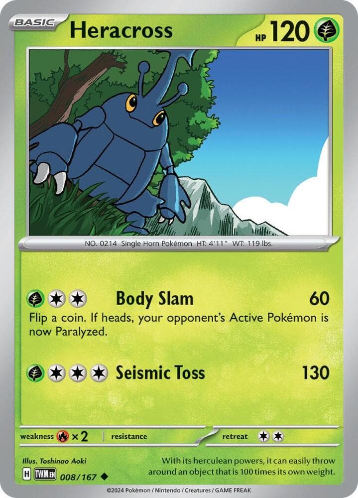 Heracross (008) 2024 Pokemon Twm EN-Twilight Masquerade