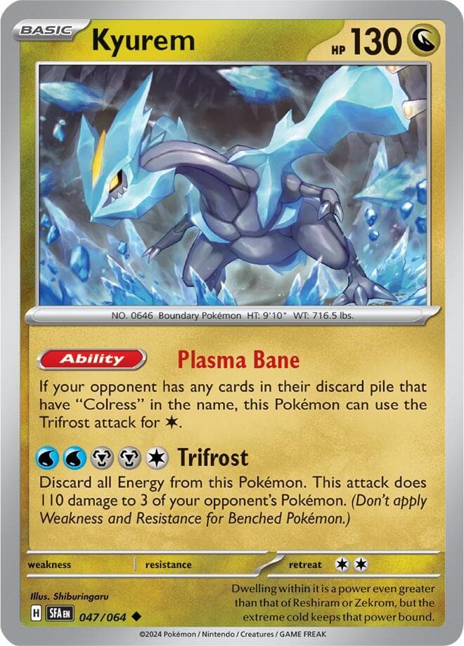 white kyurem pokemon card EX (BW37) [Black & White: Black Star Promos] Colorless Retreat Cost Pokemon Dragon Majesty Hyper Rare