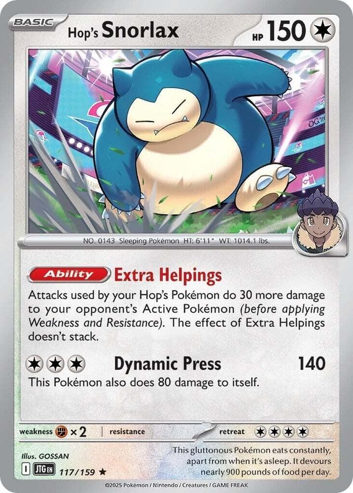 Hop's Snorlax Gamestop Exclusive