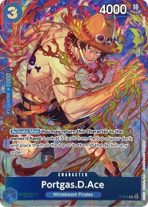 One Piece Promotion Cards Portgas.D.Ace (Premium Card Collection -Best Selection Vol. 3-) P074