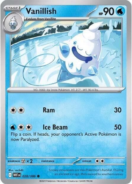 vanilluxe pokemon card value : B&W - NOBLE VICTORIES 029/101 Colorless Retreat Cost Vanillish (34) 2017 Pokemon Sun