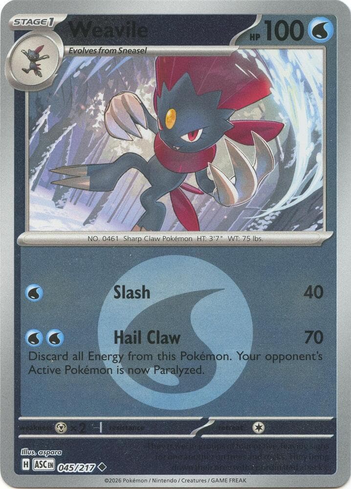 ME: Ascended Heroes Weavile 45