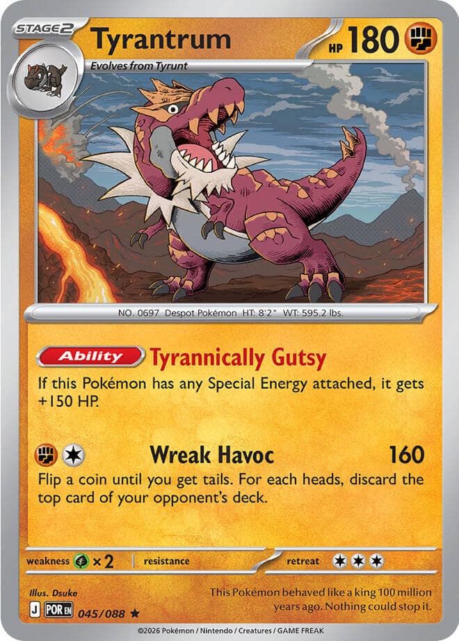 Tyrantrum Reverse Holo (045) 2026 Pokemon Por EN-Perfect Order