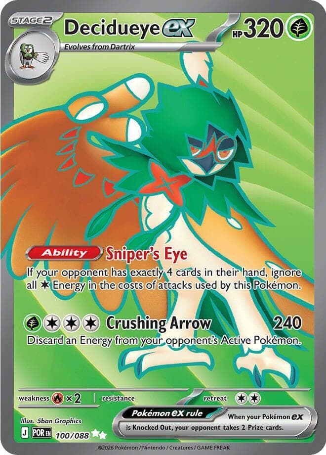 Decidueye EX Ultra Rare (100) 2026 Pokemon Por EN-Perfect Order