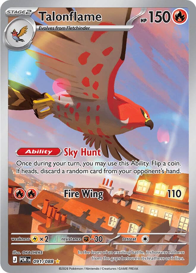 Talonflame Illustration Rare (091) 2026 Pokemon Por EN-Perfect Order