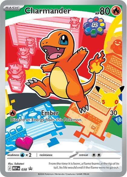Charmander First Partner Illustration Collection Series 1 (038) 2026 Pokemon Mep EN-Me Black Star Promo