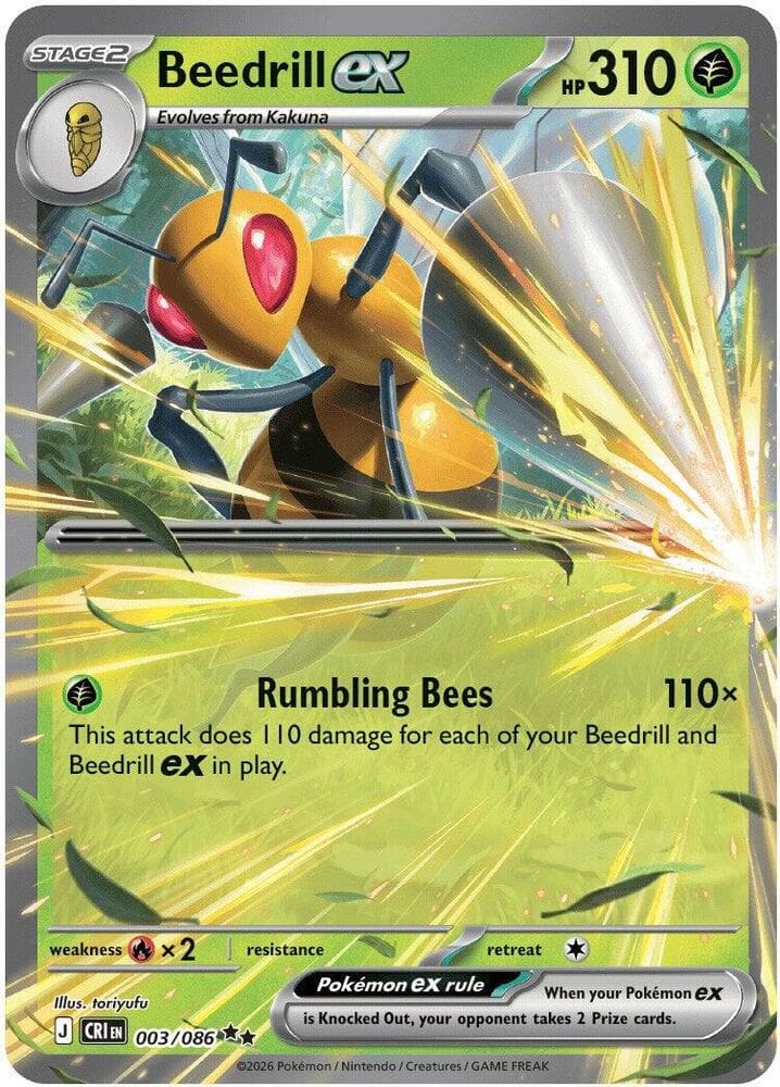Beedrill EX (003) 2026 Pokemon Cri EN-Chaos Rising