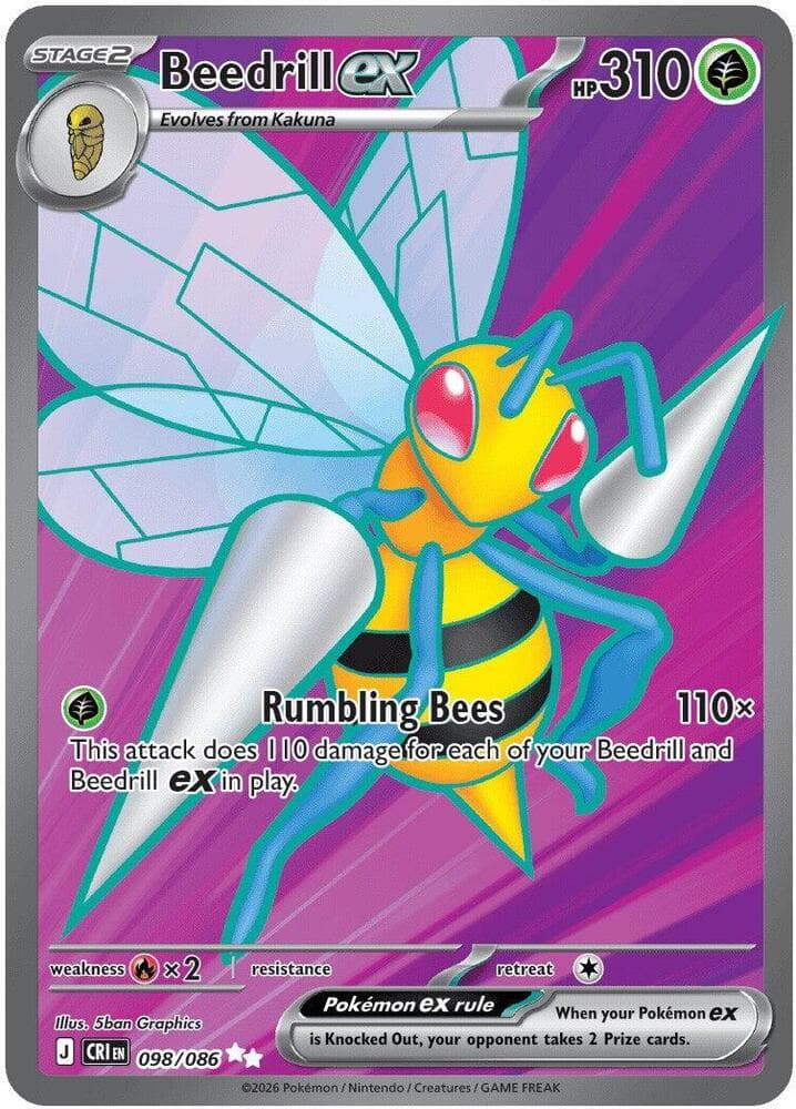 Beedrill EX Ultra Rare (098) 2026 Pokemon Cri EN-Chaos Rising