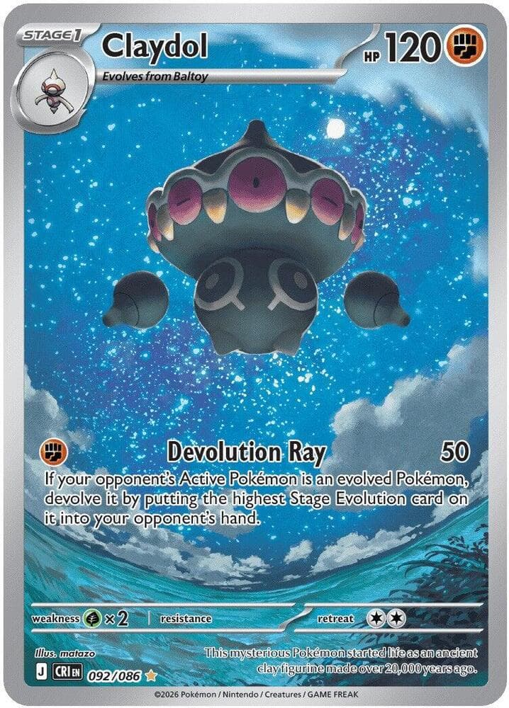 Claydol Illustration Rare (092) 2026 Pokemon Cri EN-Chaos Rising