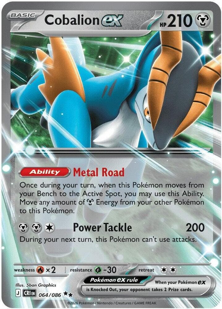 Cobalion EX (064) 2026 Pokemon Cri EN-Chaos Rising