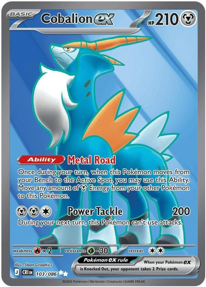 Cobalion EX Ultra Rare (103) 2026 Pokemon Cri EN-Chaos Rising