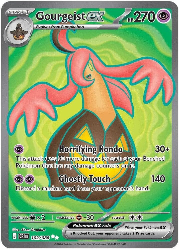 Gourgeist EX Ultra Rare (102) 2026 Pokemon Cri EN-Chaos Rising