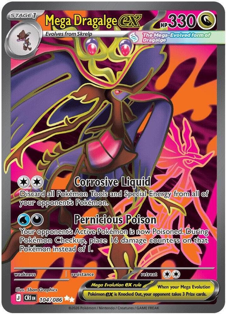 Mega Dragalge EX Ultra Rare (104) 2026 Pokemon Cri EN-Chaos Rising