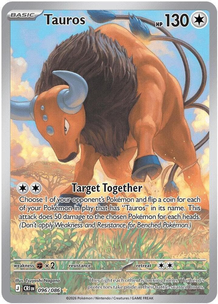 Tauros Illustration Rare (096) 2026 Pokemon Cri EN-Chaos Rising