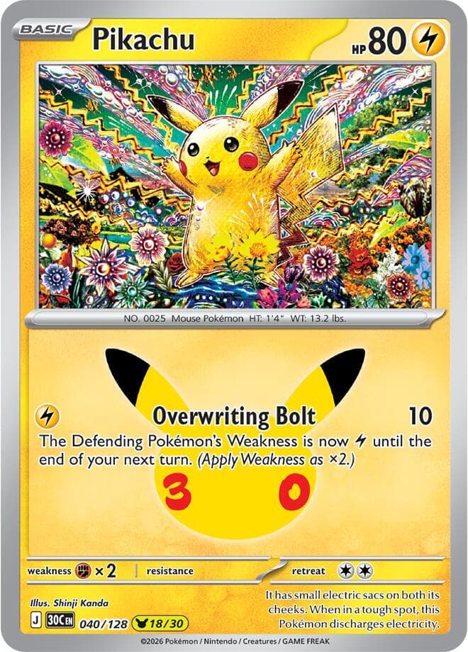 ME: 30th Celebration Pikachu 40