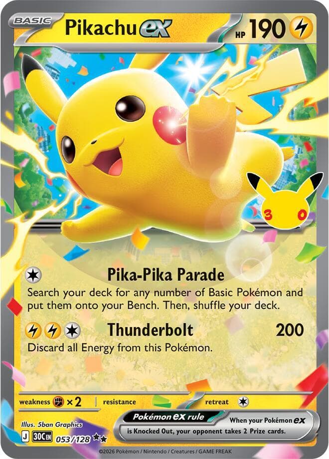 ME: 30th Celebration Pikachu ex 53