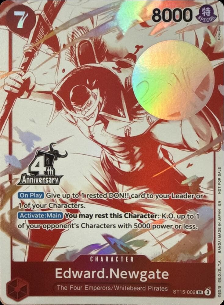 One Piece Promotion Cards Edward.Newgate (4th Anniversary Treasure Campaign Pack) ST15002
