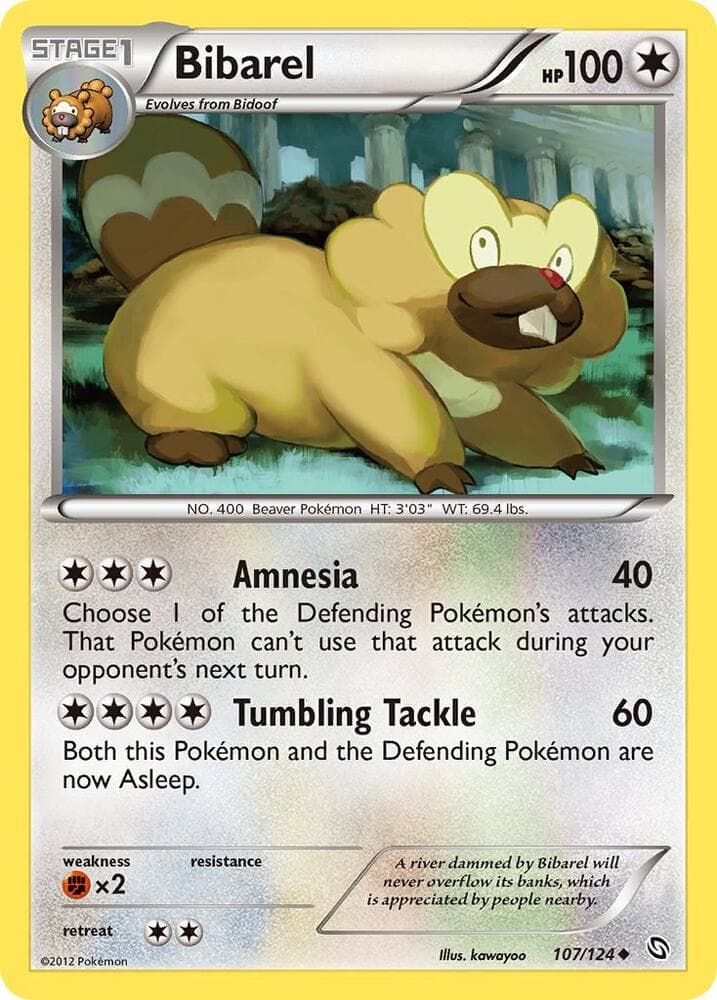 Bibarel (107) 2012 Pokemon Black & White Dragons Exalted