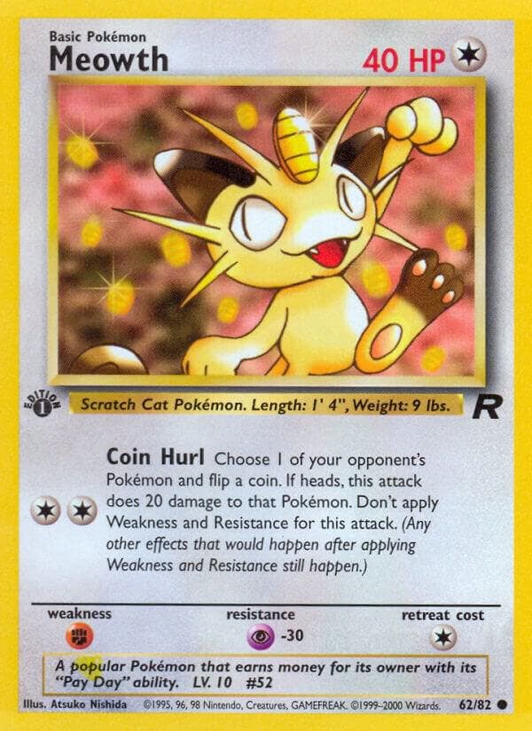shiny meowth pokemon card – 106/094 – Elite4TCG WPN registered. Meowth - Phantasmal Flames #106