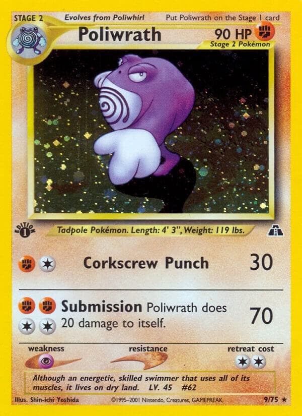 1995 poliwrath pokemon card value 1999 - Unlimited end display 1999 Pokemon, Base Set Shadowless,
