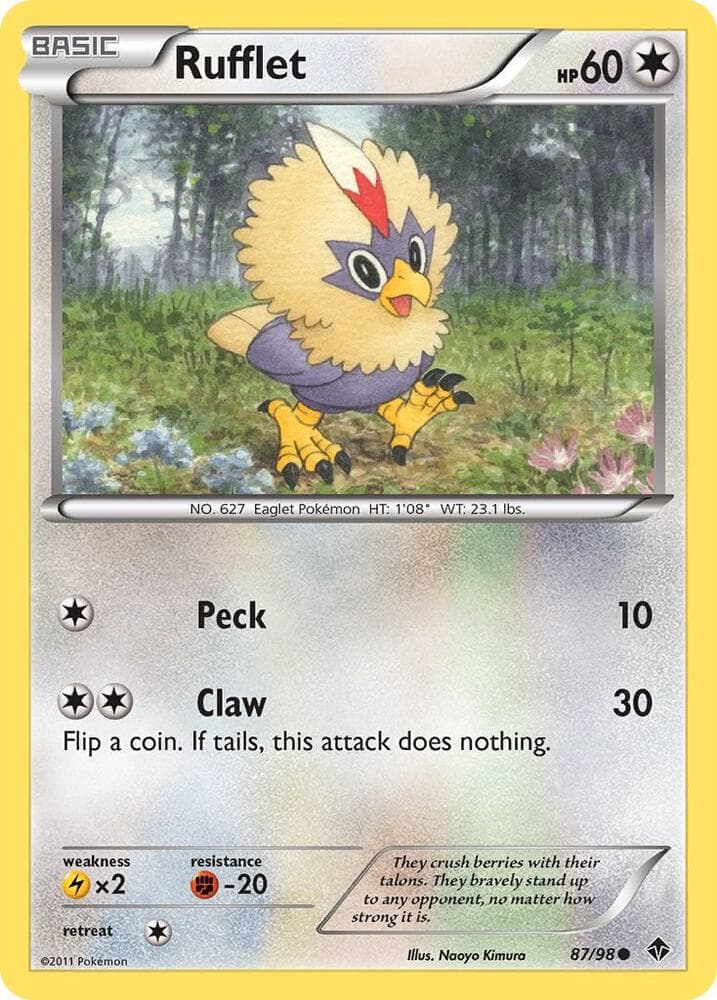 Rufflet-Reverse Foil (87) 2011 Pokemon Black & White Emerging Powers