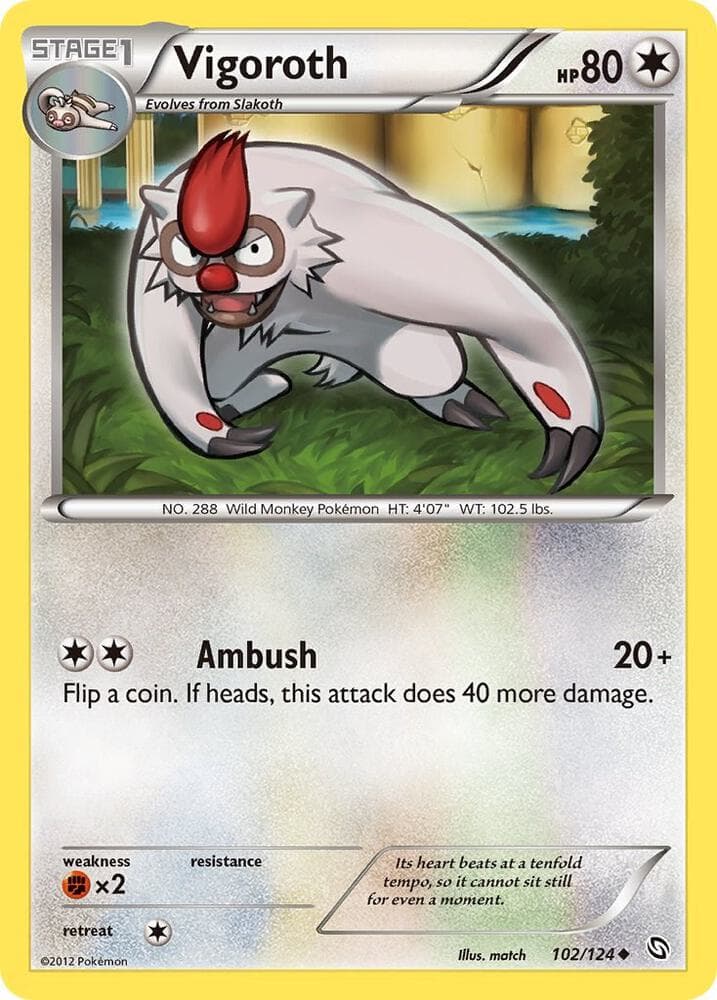 Vigoroth (102) 2012 Pokemon Black & White Dragons Exalted