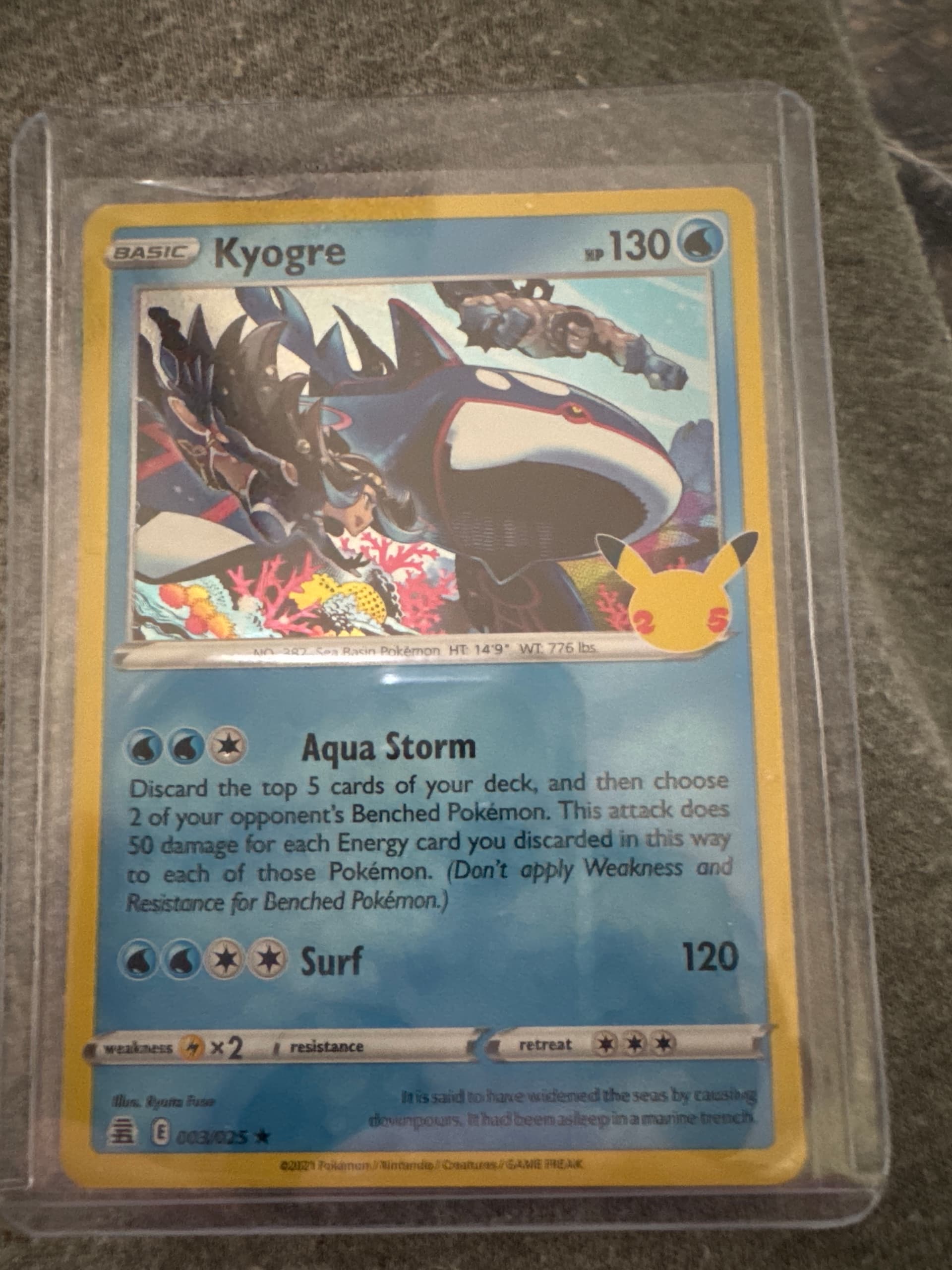 Kyogre (003) 2021 Pokemon Celebrations - Pokmon Card Data Kyogre (003) 2021 Pokemon Celebrations - Pokmon Card Data