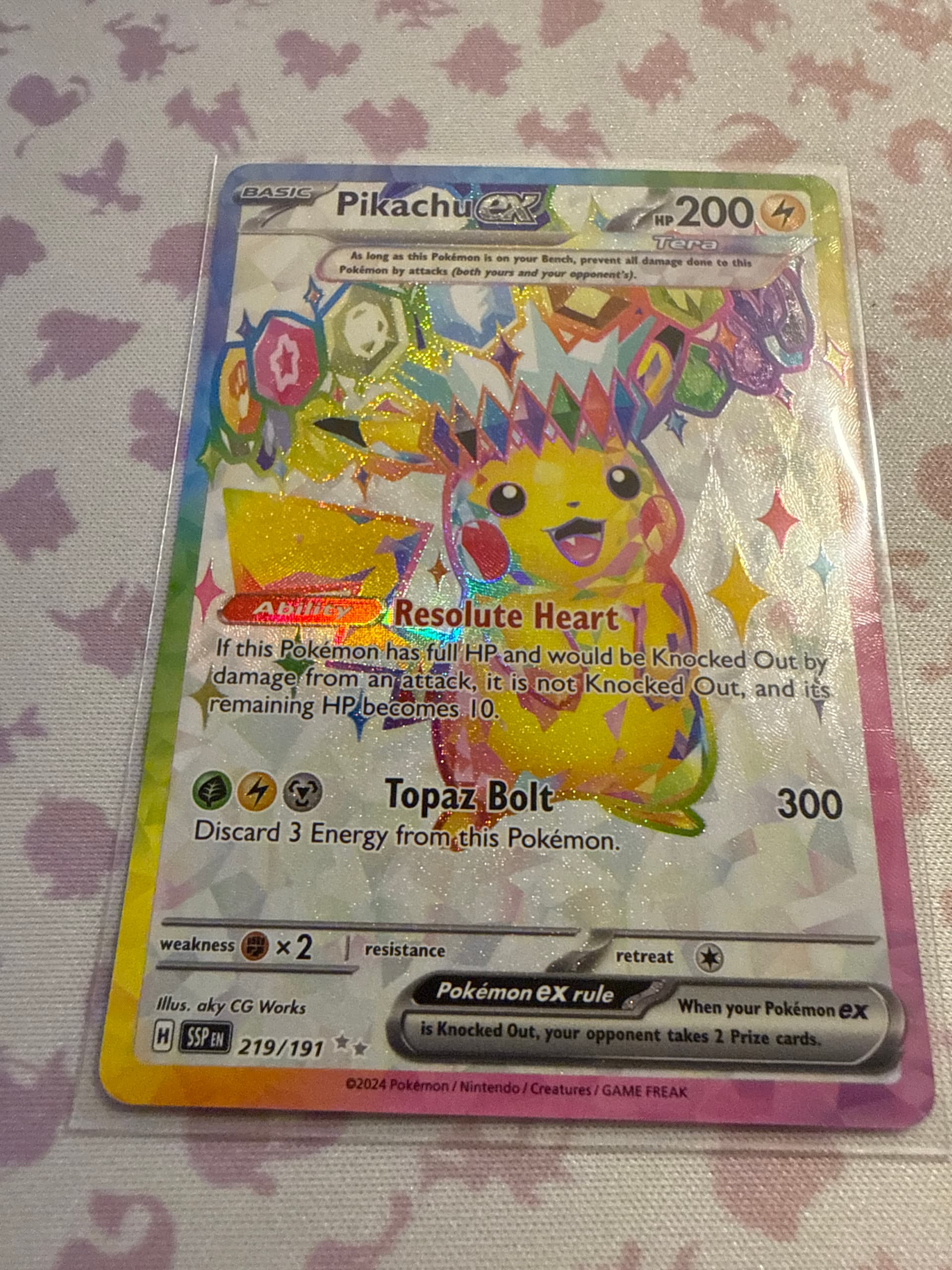 Pikachu EX Ultra Rare (219) 2024 Pokemon Ssp EN-Surging Sparks - Pokmon Card Data Pikachu EX Ultra Rare (219) 2024 Pokemon Ssp EN-Surging Sparks - Pokmon Card Data